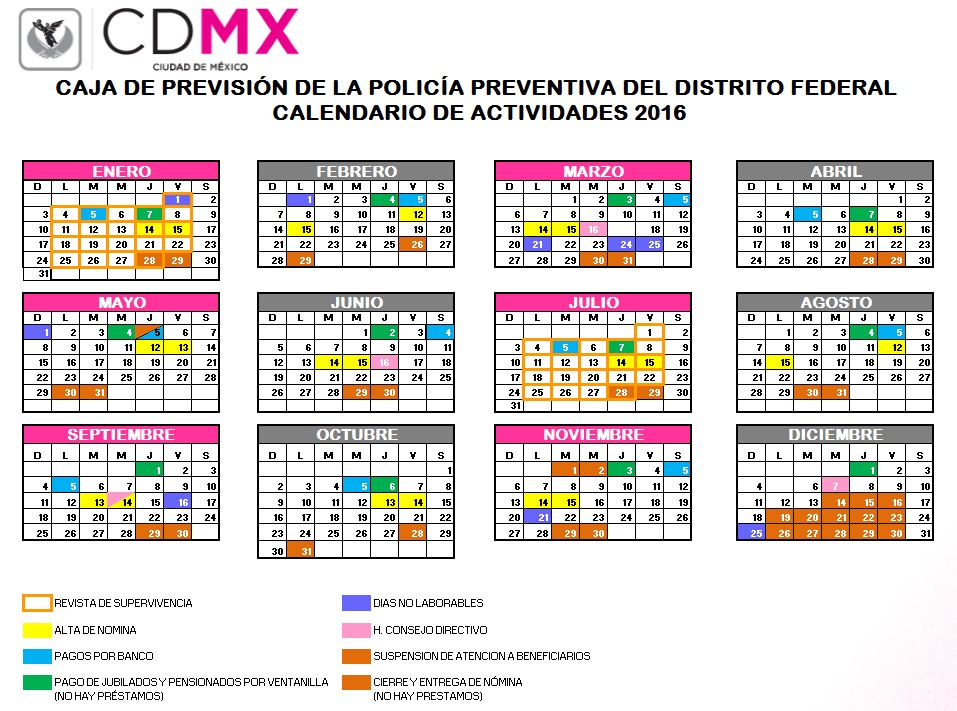 calendario 2016